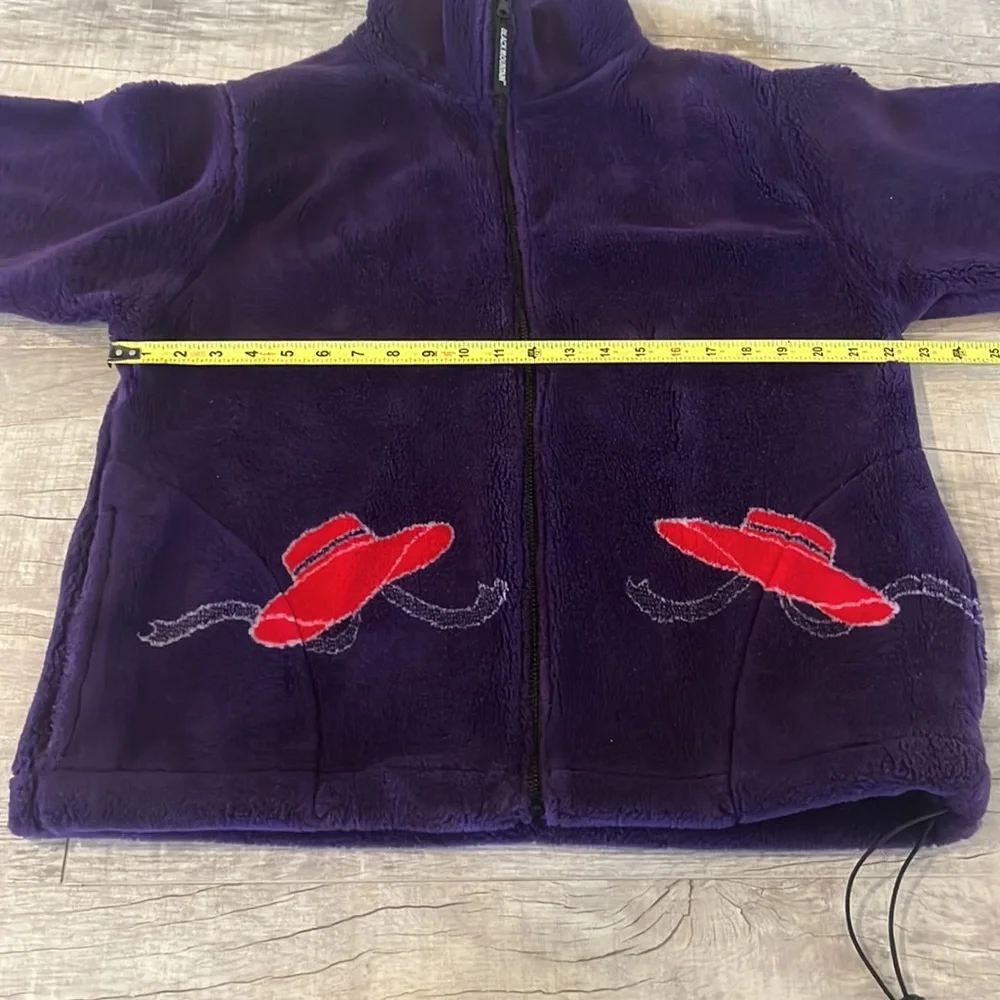 Black Mountain Outdoor Heavy Fleece Jacket Size M Purple Chic‎ Red Hat Vintage